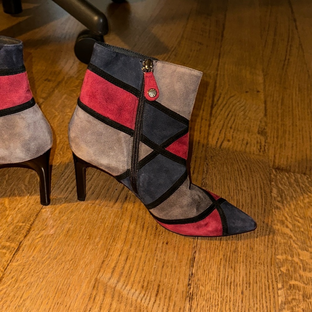 Multicolor boots with a 3 inch heel